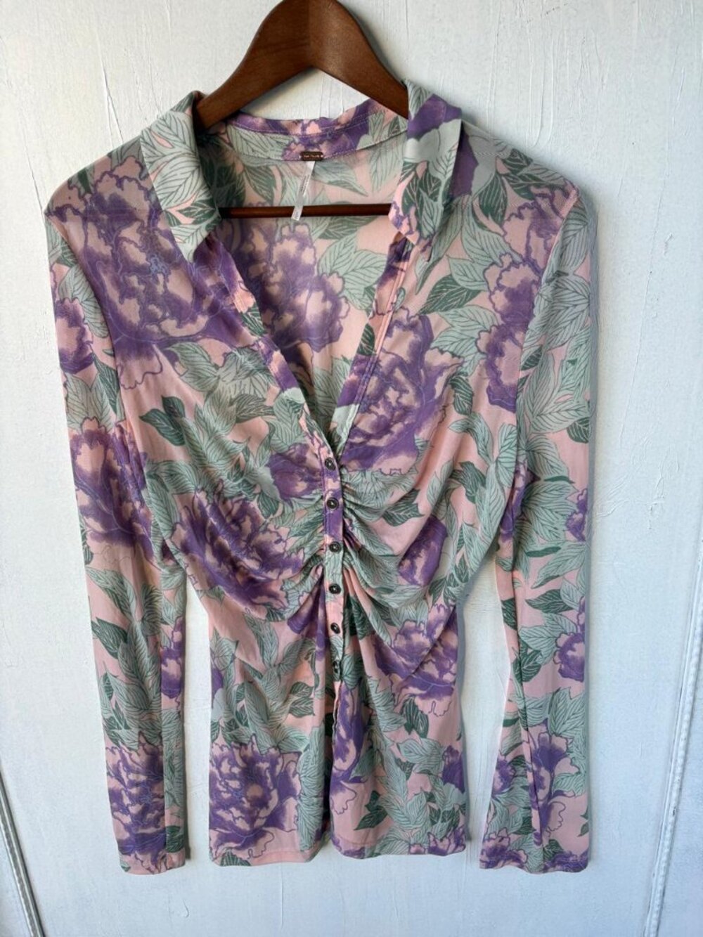 FREE PEOPLE Lucky long-sleeve blouse, size L